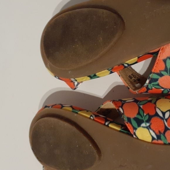 Lands End Womens Shoes Lucy Lemon Print Pointed Toe Flats Orange Citrus Size 7 - Picture 5 of 6